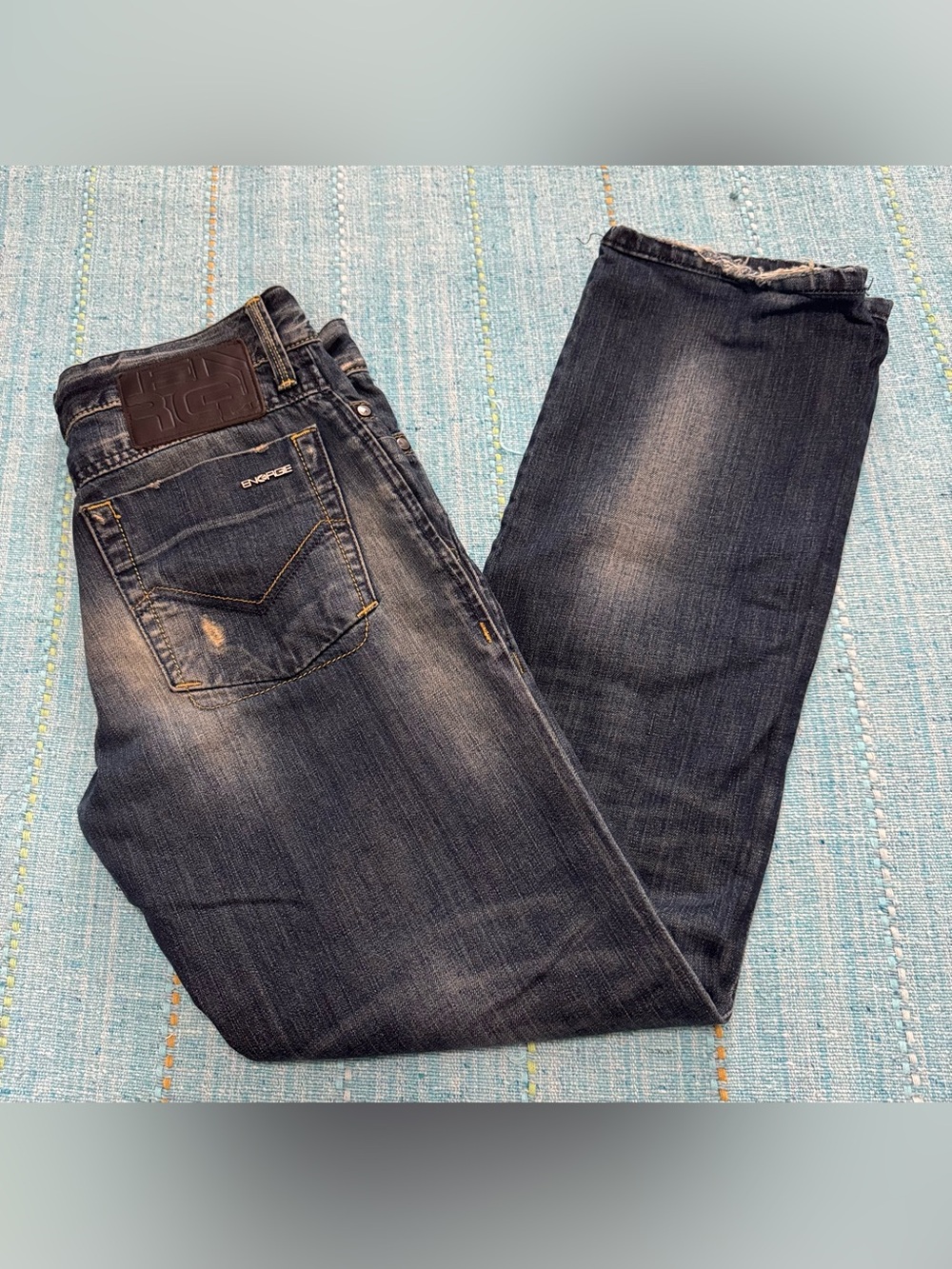 Vintage Slim Fit Men's Dark Blue Energy Jeans - Casual  Denim